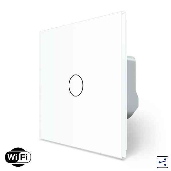 LIVOLO Розумний сенсорний Wi-Fi прохідний/перехресний вимикач 1 сенсор Livolo білий скло (VL-C7 Коломия