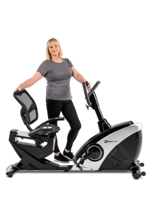 Горизонтальний велотренажер Hop-Sport HS-070L Helix сріблястий iConsole+ Київ