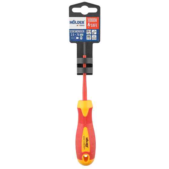 Викрутка Molder шліцева діелектрична VDE 1000В, SL2.5x75mm Львів