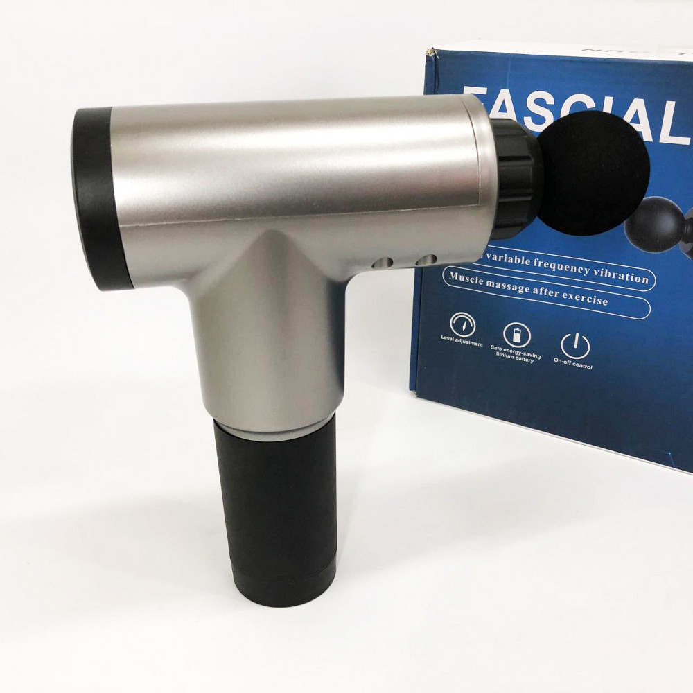 Аккумуляторный массажер для икр Fascial Gun KH-320, Массажер мышечный с разными насадками YU-16 Львов - изображение 3