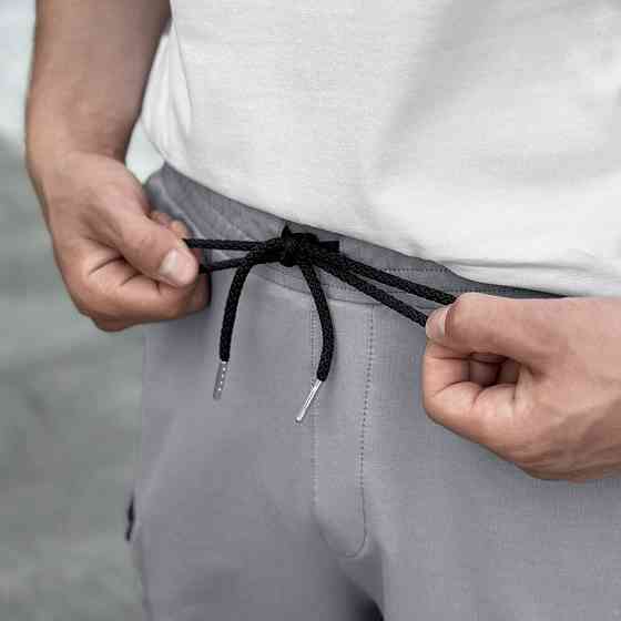 Легкие однотонные стальные мужские шорты Pobedov Line Киев