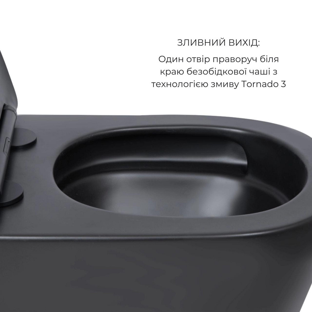 Комплект Qtap Scorpio Matt Black 2 в 1: Унитаз подвесной Ultra Quiet QT14332380AMB + биде подвесное QT1455053FMB Киев - изображение 4