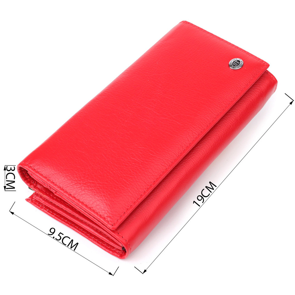 Яркий женский кошелек на магнитах из натуральной кожи ST Leather 23114 Красный Киев - изображение 3