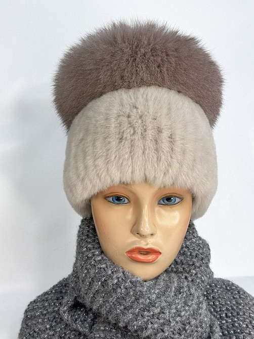 Шапка меховая женская кубанка Венера Бежевый Харьков - изображение 2