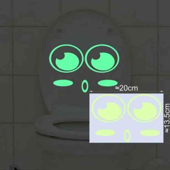 Фосфорна наклейка на унітаз обличчя 200 на 135 мм салатовий Київ