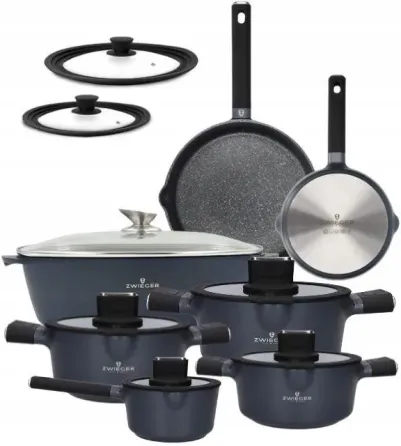 Zwieger Vesna Комплект Garnków 6el. Рондель. + 2 Сковорідки Жаровня Кришки (ZVESNA45) Київ