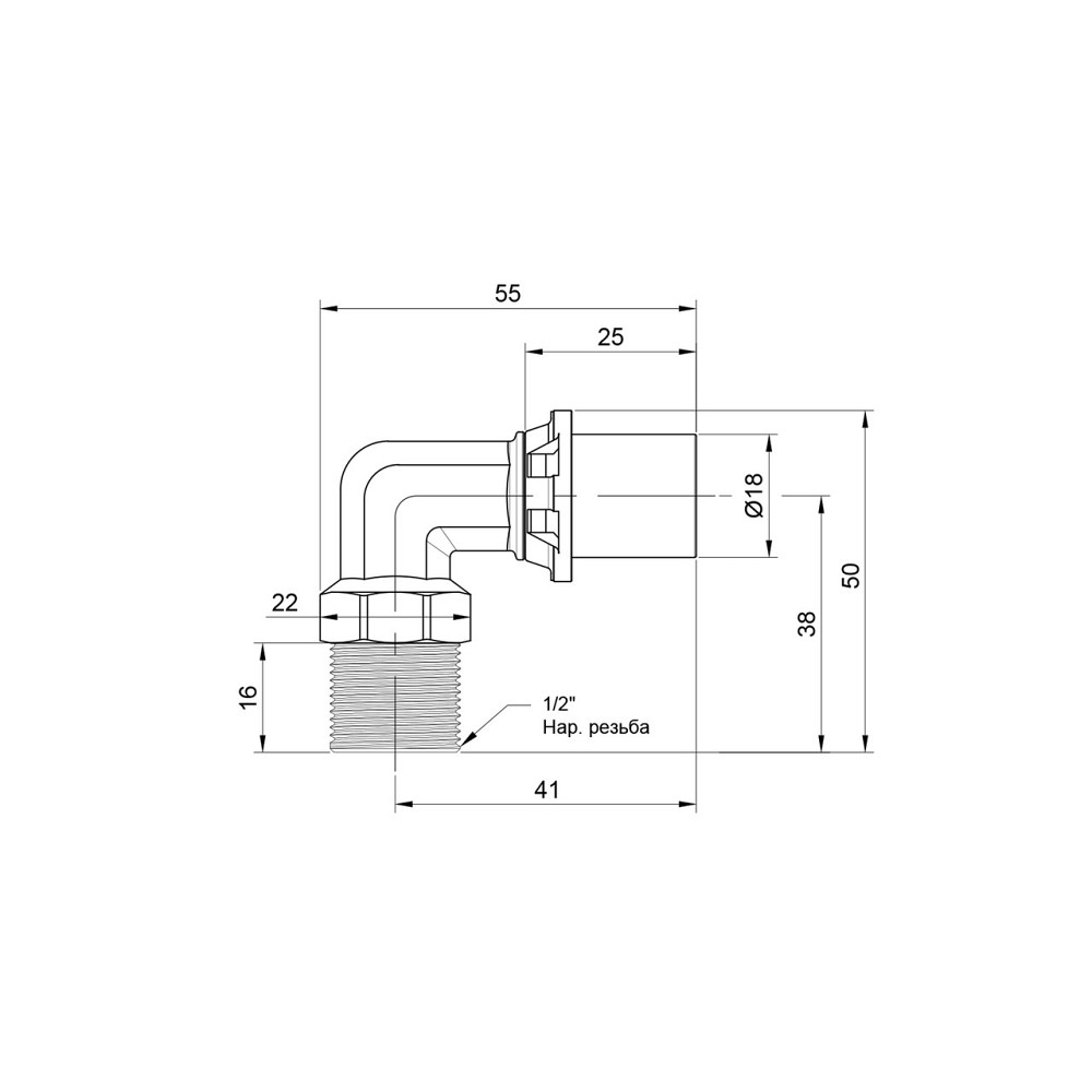 Куточок прес Icma 16х1/2" НР No404 Київ - фото 2
