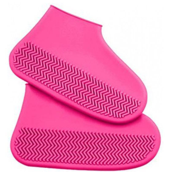 Многоразовые бахилы-чехлы L (41-45 размер) для обуви силиконовые от воды и грязи. Цвет: розовый CG-12 Ивано-Франковск - изображение 2