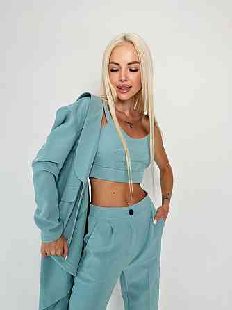 Костюм-трійка з топом "Vanity" оптом I Розпродаж моделі Фісташковий, 42 Київ