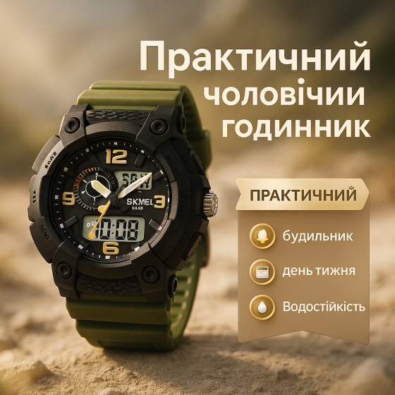 Тактические армейские часы водонепроницаемые, Специальные часы для армии Военные с секундомером BX-54 Львов