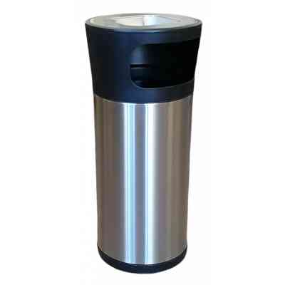 Контейнер для сміття JAH круглий з попільничкою Срібний металік 20 л (6330) Вінниця