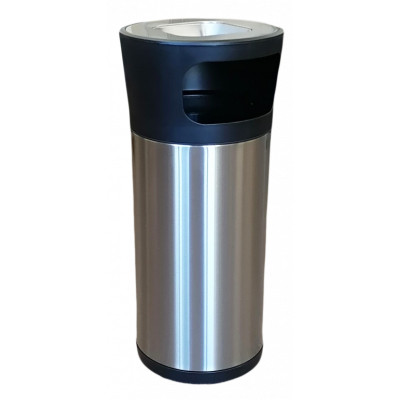 Контейнер для сміття JAH круглий з попільничкою Срібний металік 20 л (6330) Вінниця - фото 1