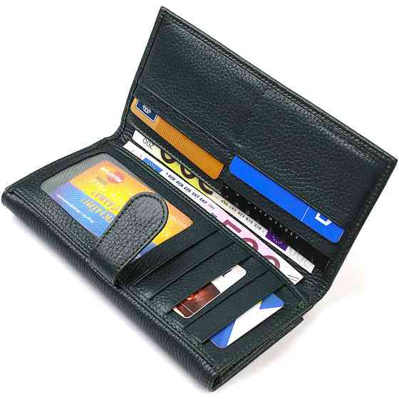 Практичне жіноче портмоне з натуральної шкіри флотар CANPELLINI 21854 Зелений Київ