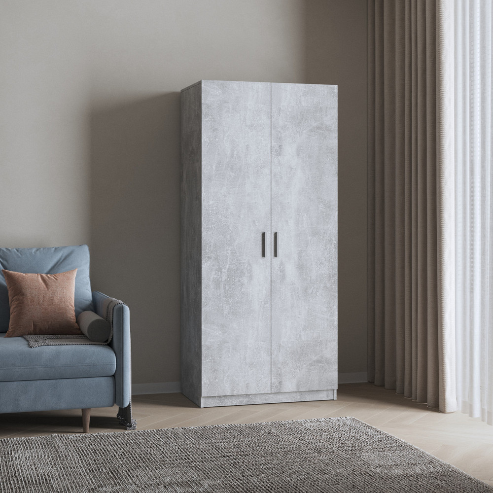 Шкаф для одежды VAYS, 2-х дверный шкаф M-54 Бетон Львов - изображение 1