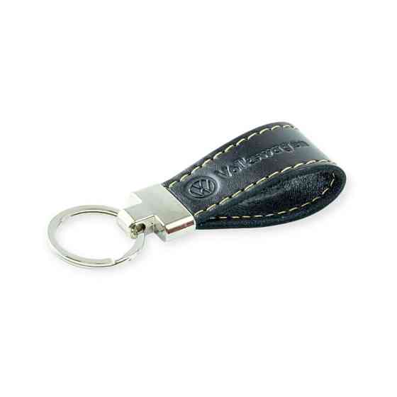 Брелок vw шкіряний тиснений чорний, прострочений, метал. затискач Мукачево