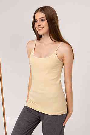 Майка жіноча на тонкій бретельці — Бежевий Ozkan 0107-3 L Київ