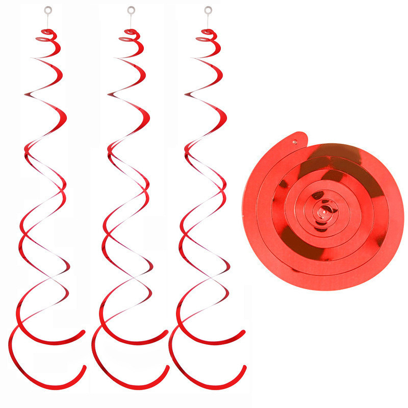 Дождик гирлянда под потолок 6 полосочек 70 см красный Киев - изображение 1