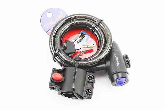 Замок протиугінний тросовий 1200х12мм під ключ, кріплення за трубу сидіння, TY588E Київ