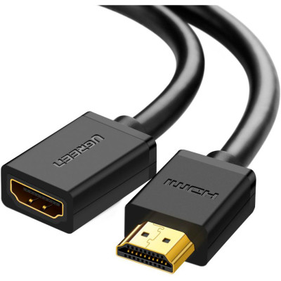Кабель мультимедийный HDMI M to HDMI F 1.0m HD107 black Ugreen (10141) Винница - изображение 1