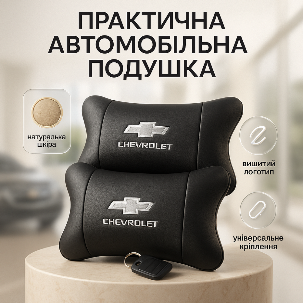 Дорожня подушка в автомобіль Chevrolet Шевроле, Подарунок автолюбителю, Подушки під голову автомобіль AS-32 Львів - фото 17