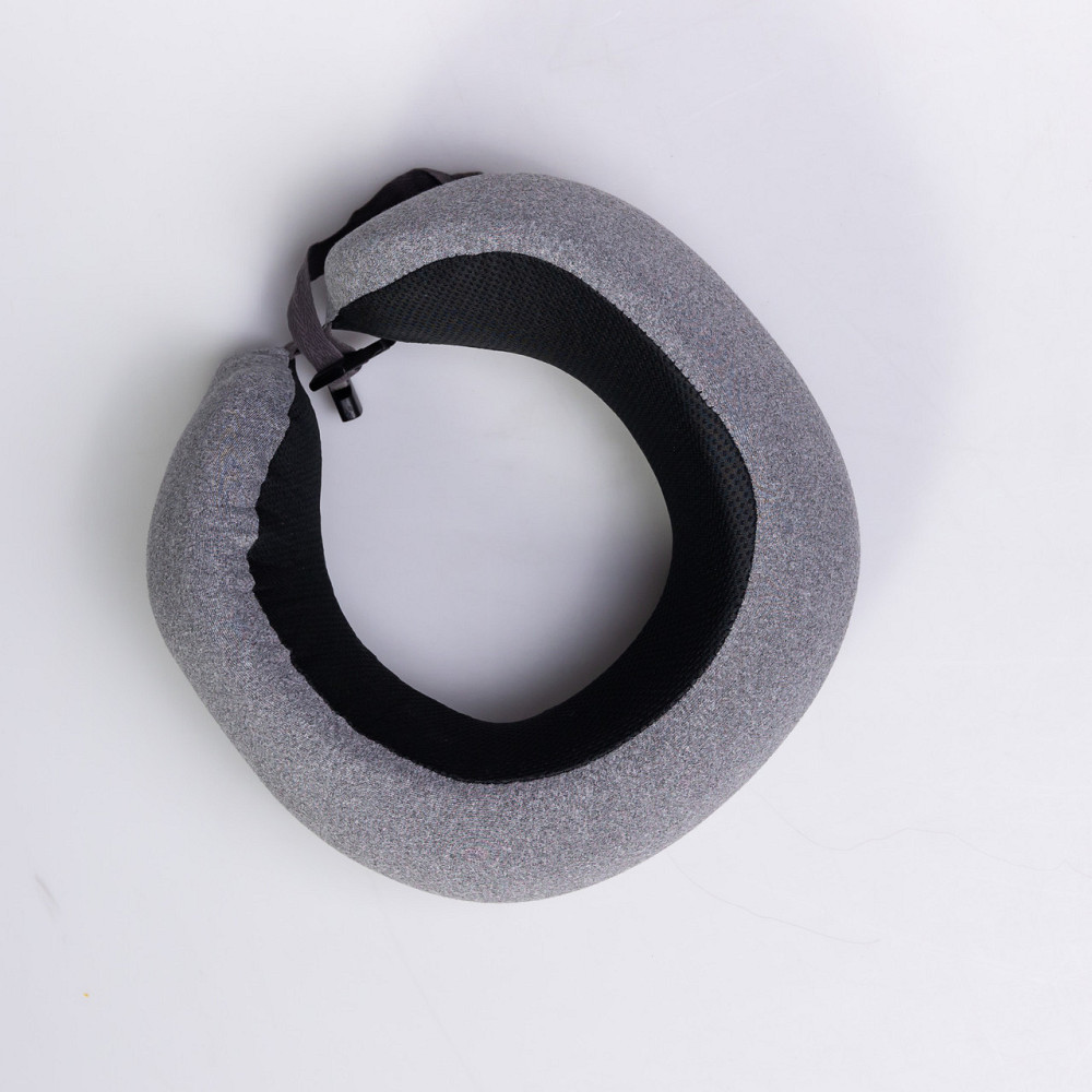 Подушка для шиї U-подібна з кейсом для зберігання світло-сіра HP-56-18 Київ - фото 1