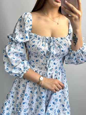 Жіноче софтове плаття на ґудзиках із довгим рукавом Білий Квітковий принт XS-S Харків