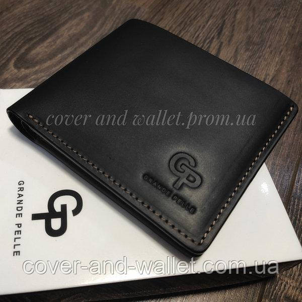 Вінтажний чоловічий гаманець ручної роботи на магнітах Grande Pelle 505110 Київ - фото 1