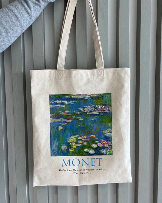 Екошопер BookOpt ВК4063 MONET «Водяні лілії» бежевий Київ - фото 9