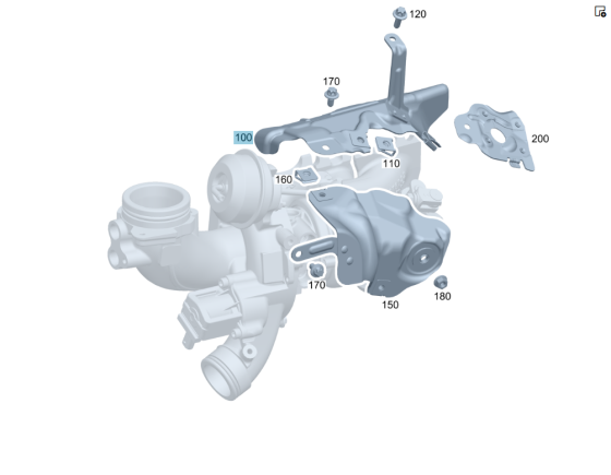 Mercedes-Benz  A2761401434 Екран захисний до турбокомпресора праворуч C-Class Cabrio A205 C-Class Estate S205 C-Class Coupe С205 C-Class W205 GLC X253 Одеса