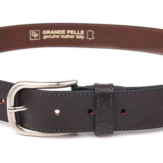 Красивый мужской ремень из натуральной кожи Grande Pelle 21460 Коричневый Киев