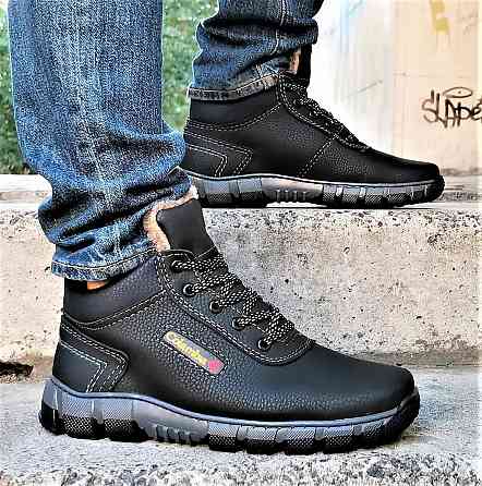 Ботинки Зимние Мужские Кроссовки на Меху Чёрные Зима (размеры: 41) Видео Обзор Днепр