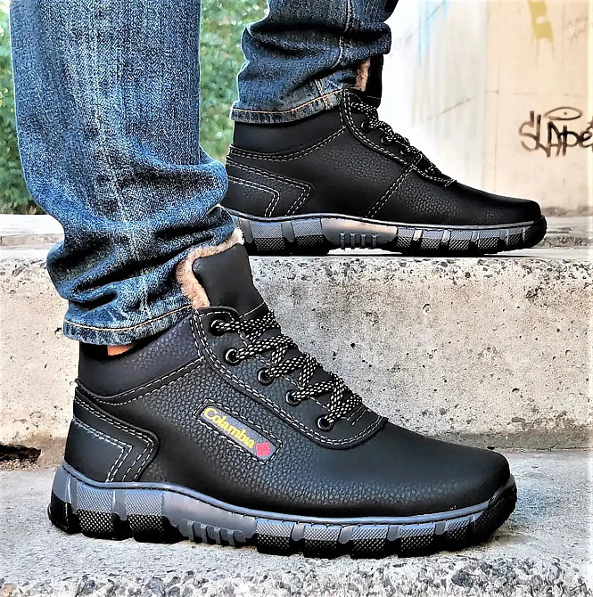 Ботинки Зимние Мужские Кроссовки на Меху Чёрные Зима (размеры: 41) Видео Обзор Днепр - изображение 6