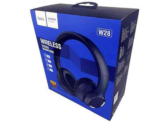 Наушники беспроводные Hands Free крупные Bluetooth W28 BT5.0/AUX/mic/250mAh синие (30) ТМ HOCO Киев