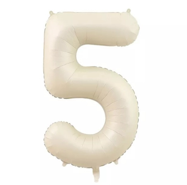 Шарик цифра 5 фольгированная 32 дюйма кремовый Киев - изображение 1