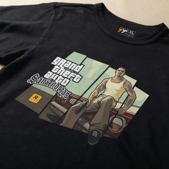 Футболка чоловіча з  принтом GTA San Andreas #6 Розмір 48 Anime0888 Дніпро