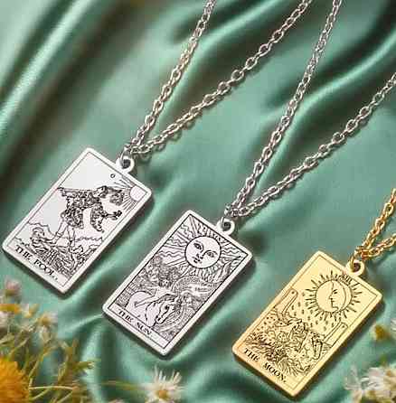 Підвіска Таро Шут на ланцюжку, кулон The Fool, прикраса таро срібляста Київ