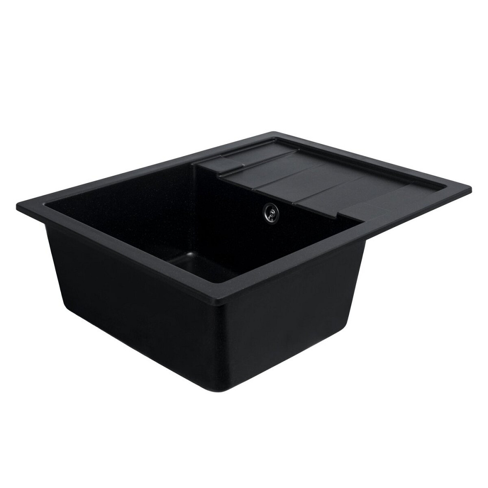 VALESO Гранітна мийка для кухні VALESO INTENSO 6550 матова Чорний металік Коломия - фото 13