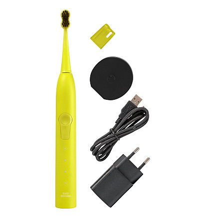 Звуковая гидроактивная зубная щетка Black Whitening II Electric Yellow (желтая) Megasmile Винница - изображение 4