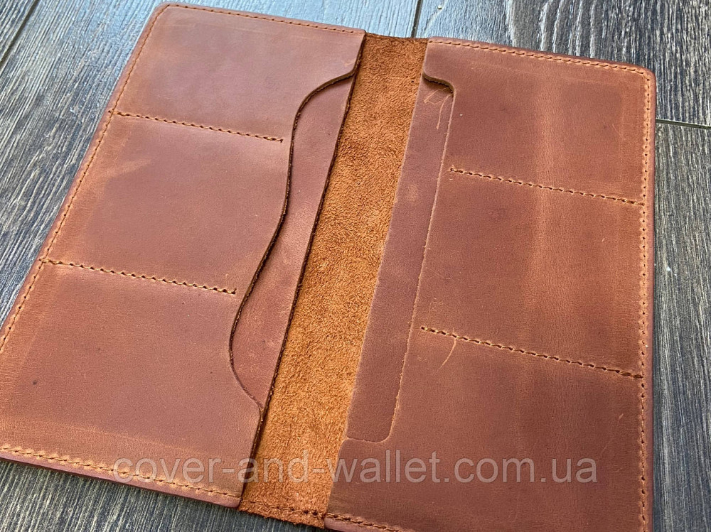 Коричневий гаманець купюрник ручної роботи з натуральної шкіри LQ Leather Київ - фото 3