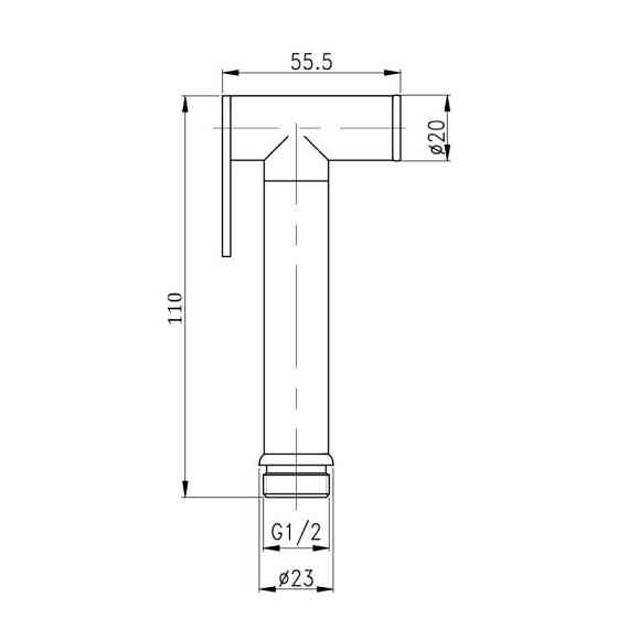 Лійка для гігієнічного душу Qtap Rucni округла QT889910842855OB Black Matt Київ