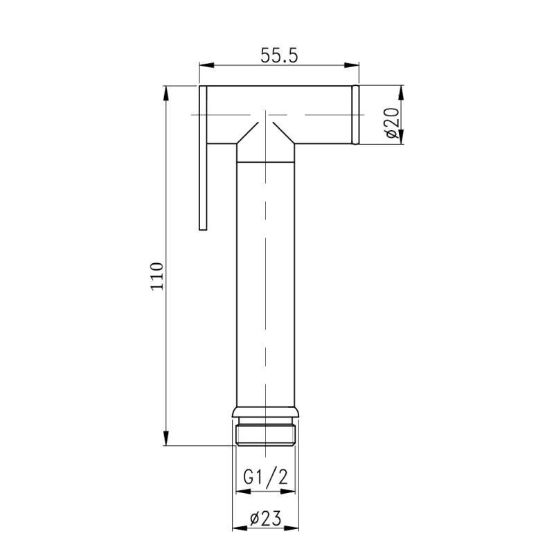 Лійка для гігієнічного душу Qtap Rucni округла QT889910842855OB Black Matt Київ - фото 2