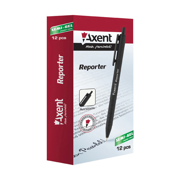 Ручка олійна автоматична "Axent""Reporter" синя, AB1065-02-А, шт Київ - фото 1