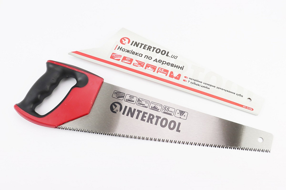 Ножівка по дереву 400мм, 7TPI, загартований зуб, 3D заточування HT-3104 Київ - фото 1
