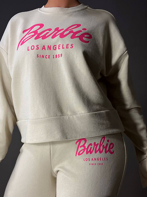 Костюм женский Quzen 485-485 Barbie оверсайз свитшот и брюки палаццо светло бежевый, світло-бежевый, S Киев - изображение 17