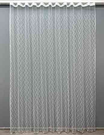 Тюль VR-Textil 1838т Фатин с вышивкой и люрексом Белый с серебристым 300х270 см (40-193) Киев