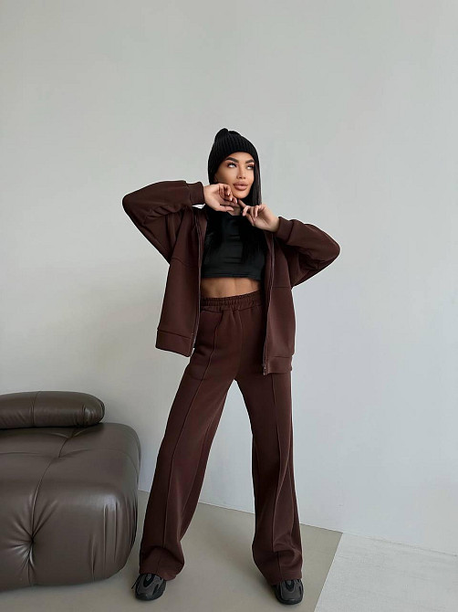 Женский теплый прогулочный костюм двойка: брюки + зип-худи трехнитка на флисе Одесса - изображение 8