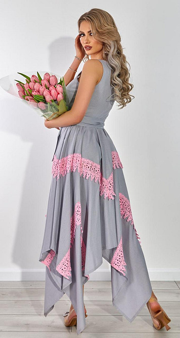 Лляне плаття з бавовняним мереживом (42) Київ - фото 4