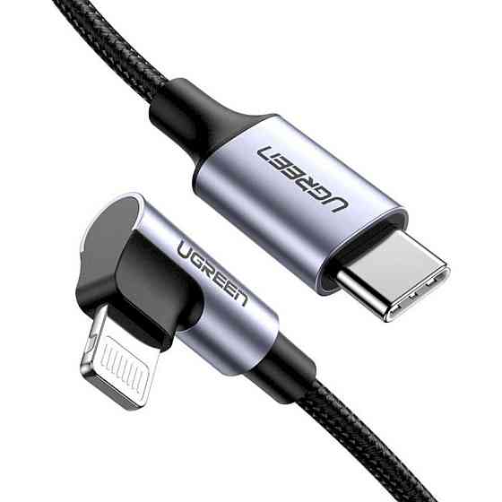 Кабель UGREEN US305 USB-C to Lightning Angled Cable Aluminum Shell Braided 1m(UGR-60763) Николаев
