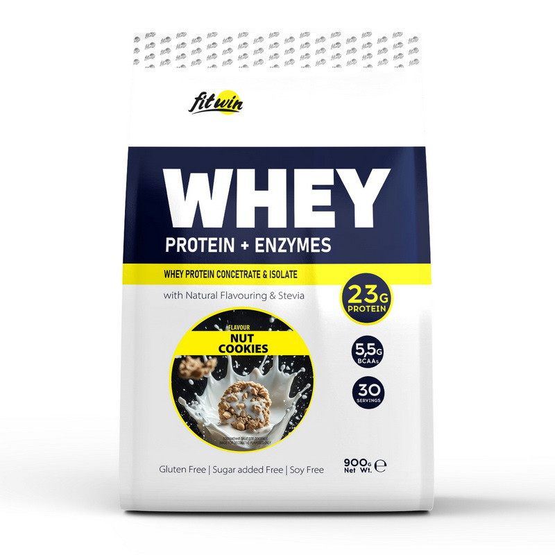 Whey Protein + Enzymes (900 g, nut cookies) Луцьк - фото 1