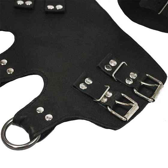 Поножі-манжети для підвісу за ноги Art of Sex – Leg Cuffs For Suspension, чорні, натуральна шкіра Sex Aura Київ